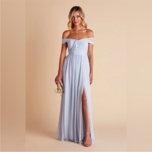NEW Birdy Grey Grace Convertible Chiffon Bridesmaid Dress Ice Blue Size Medium - Picture 16 of 16